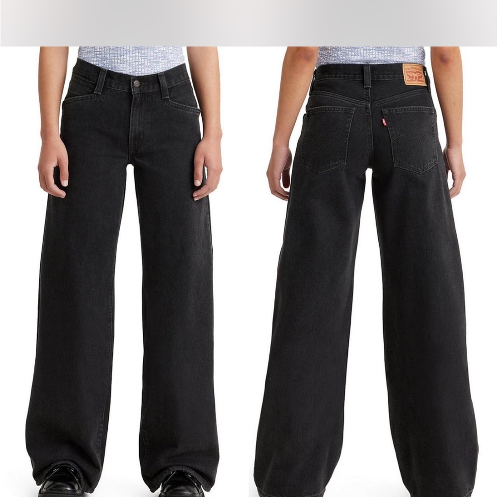 Levi's Women's Charcoal Wide-Leg Jeans